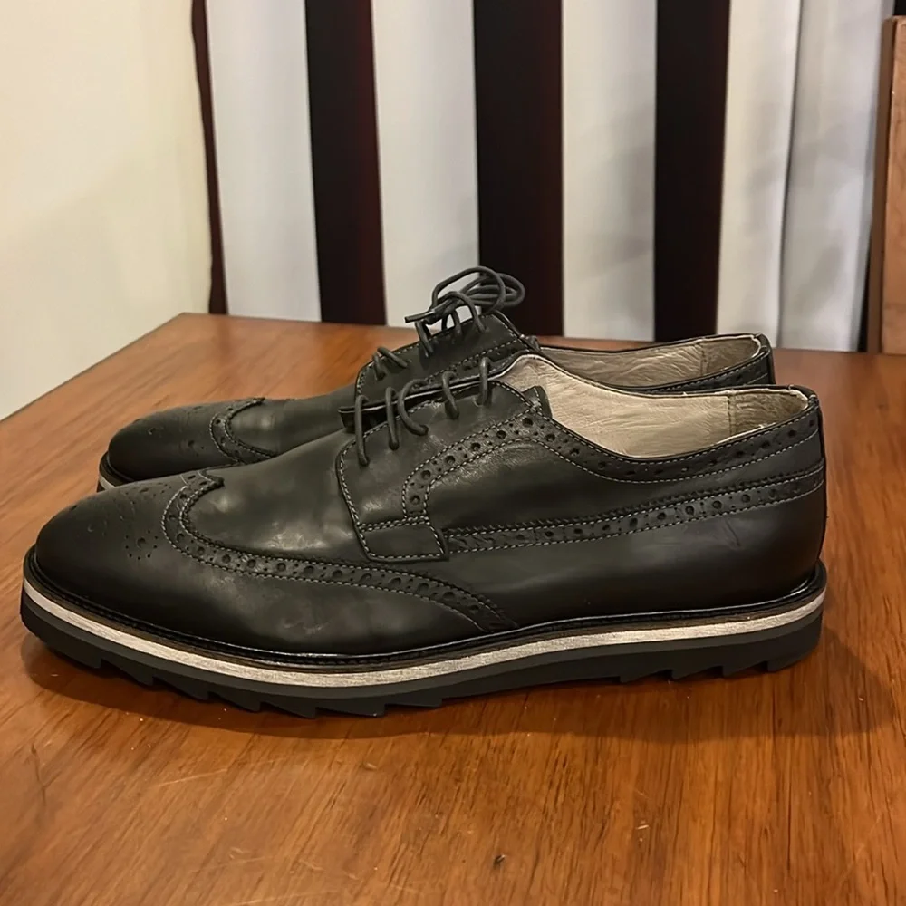 Rogue Rodman O Leather Wingtip Blucher Shoes black new Mens Size 11